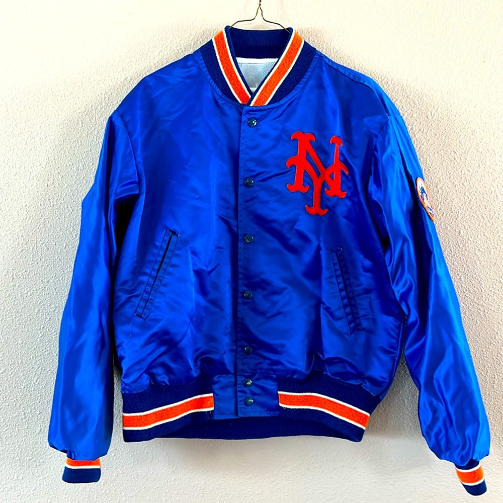 Vintage 90s Era New York Mets Satin Bomber Jacket